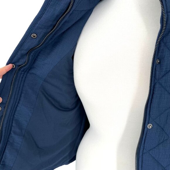 Market & Spruce Diamond Quilted Sleeveless Vest Navy Blue Size Medium NWT - Picture 6 of 11